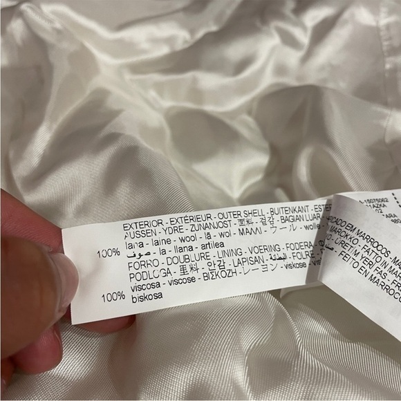 NEW! Zara- Off White Wrap Drop Shoulder ZW Collection Wool Coat NWT Size M/L - Picture 10 of 12